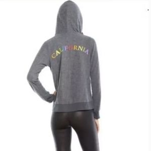 Chaser California zip up hoodie gray rainbow pride 🌈 sweatshirt small